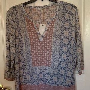 Lucky Brand Shirt 2X 3/4 sleeves.